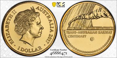 2017-S $1 Trans-Australian Railway Counterstamp MS67
