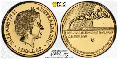 2017-S $1 Trans-Australian Railway Counterstamp MS67