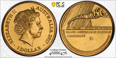 2017-B $1 Trans-Australian Railway Counterstamp MS66