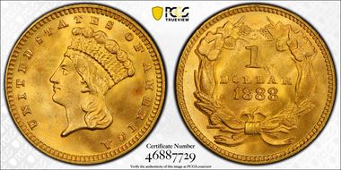 1888 G$1 MS66