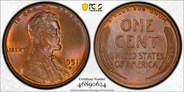 1951-D 1C MS65BN