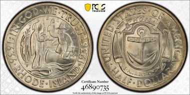 1936-D 50C Rhode Island MS66