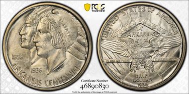 1936-D 50C Arkansas MS64