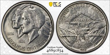 1938-D 50C Arkansas MS63