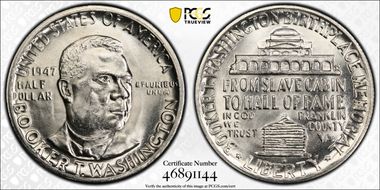 1947-D 50C Booker T. Washington MS64