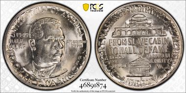 1949-D 50C Booker T. Washington MS66