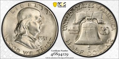 1951-S 50C AU58