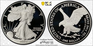 2023-W  $1 Silver Eagle First Strike PR70DCAM
