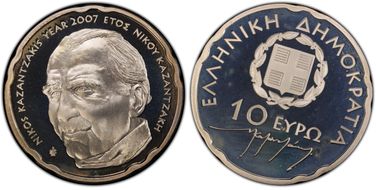 2007  € 10 Nikos Kazantzakis PR67DCAM