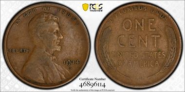 1914-D 1C VF25BN