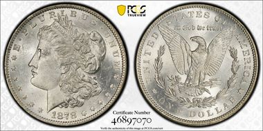 1878 7TF $1 Reverse of 1879 MS62