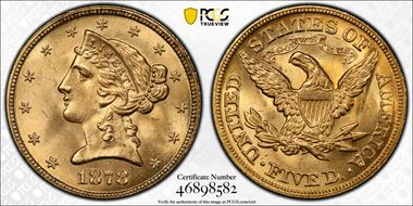 1878 $5 MS65
