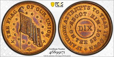 (1861-65) CWT F-214/416a, Flag of Our Union MS66RB