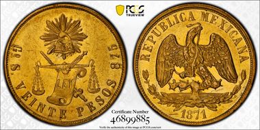 1871-Go S 20 Peso N1