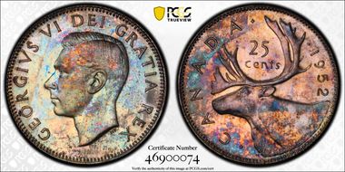 1952 25C Low Relief MS63