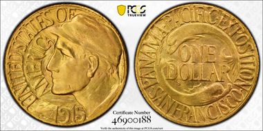 1915-S G$1 Panama-Pacific MS66