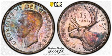 1952 25C Low Relief MS64