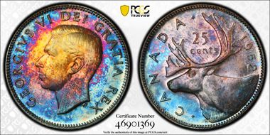 1952 25C Low Relief MS65