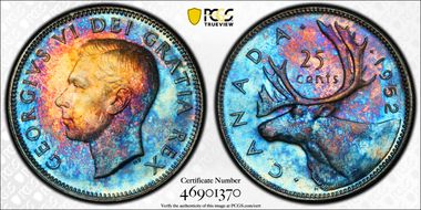 1952 25C Low Relief MS63