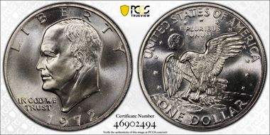 1972-S $1 Silver MS67