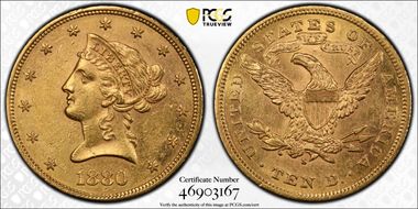 1880-S $10 AU55