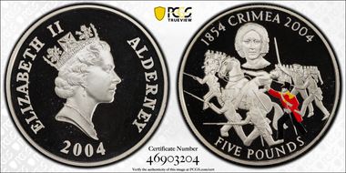 2004 £5 Crimean War 150th Ann. Ag PR68DCAM
