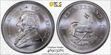 2022 1 Rand Krugerrand Silver First Strike MS69