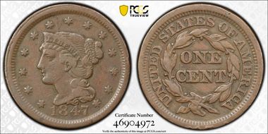 1847 1C Newcomb 11 VF30BN