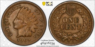 1909-S 1C Indian XF45BN