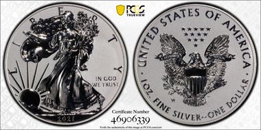 2021-W $1 Silver Eagle Rev PR - Type 1 Designer Edition PR69