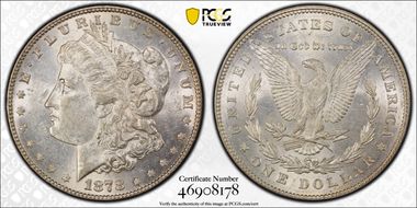 1878 7TF $1 Reverse of 1878 AU58