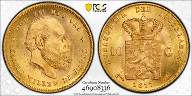 1877 10 G KM-106  Au MS65