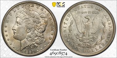 1891 $1 AU55