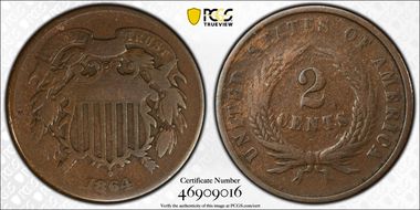 1864 2C Large Motto G6BN