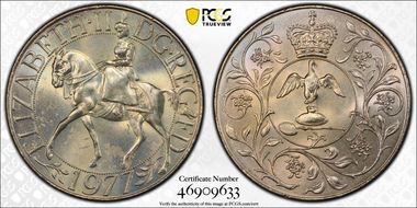 1977 25p Jubilee Cu/Ni S-LL2 MS64