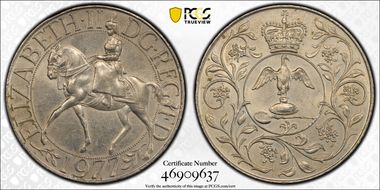 1977 25p Jubilee Cu/Ni S-LL2 MS64