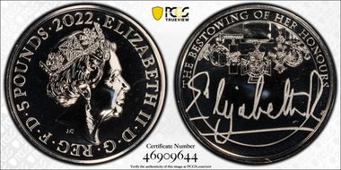 2022 £5 Honours & Investitures MS68