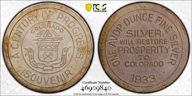 1933 CO SC$1 HK-867, Century of Progress MS64