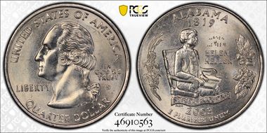 2003-D 25C Alabama AU58