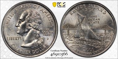 2001-D 25C Rhode Island MS64