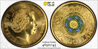 2017-C $2 Remembrance Day Colorized MS69