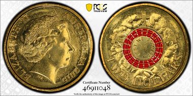 2015 $2 Lest We Forget Colorized MS66