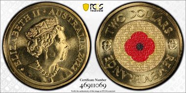 2022-C $2 Remembrance Day Colorized MS69
