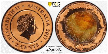 2017 2C Planetary Coins Venus Colorized MS70RD