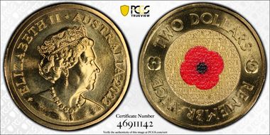 2022-C $2 Remembrance Day Colorized MS68
