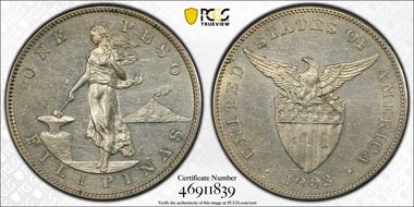 1903-S Peso KM-168  Ag AU58