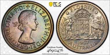 1957(m) Florin KM-60 Ag PR66