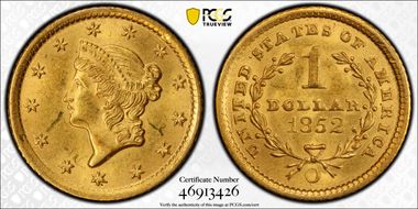 1852-O G$1 MS62+