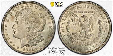 1921 $1 Morgan AU58