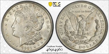 1921 $1 Morgan MS62